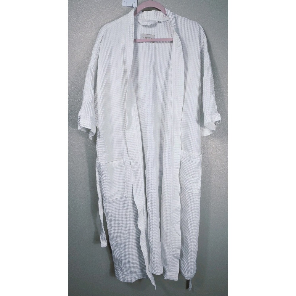 Frette Triplo Shawl Collar Bathrobe Cotton White Grey Size XL NEW WITH TAGS!